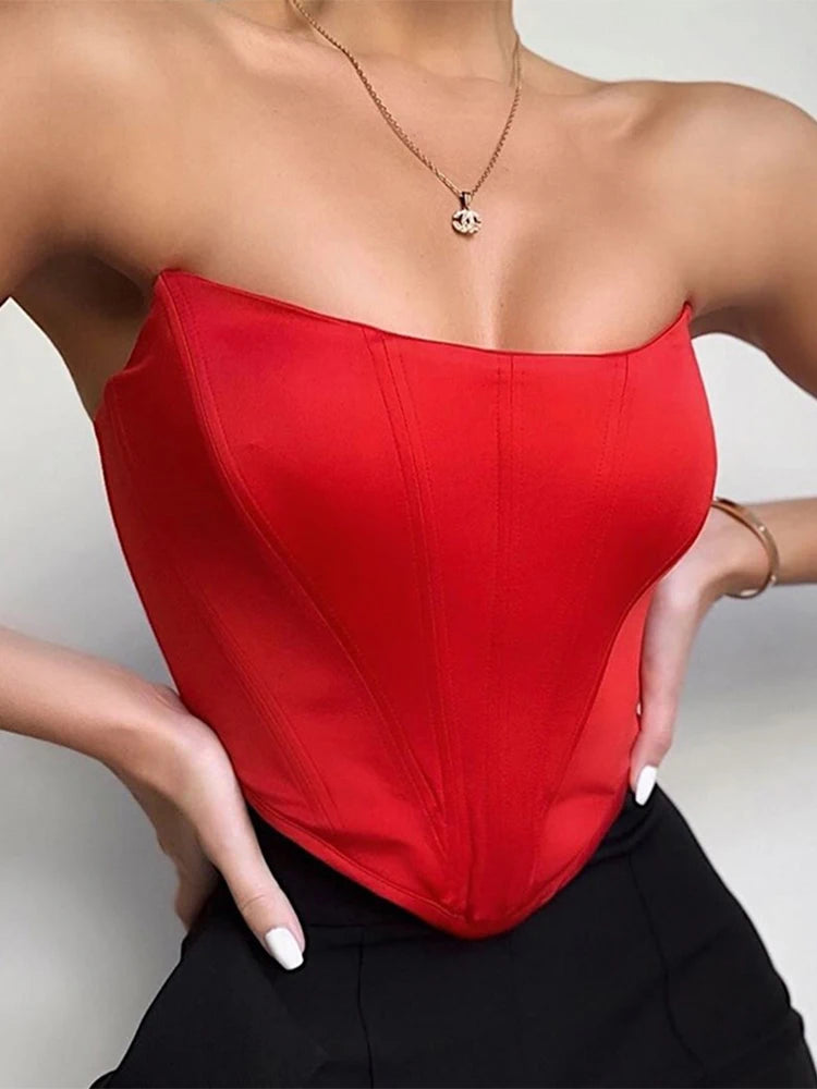 Sleeveless Off Shoulder Crop Tops Vest