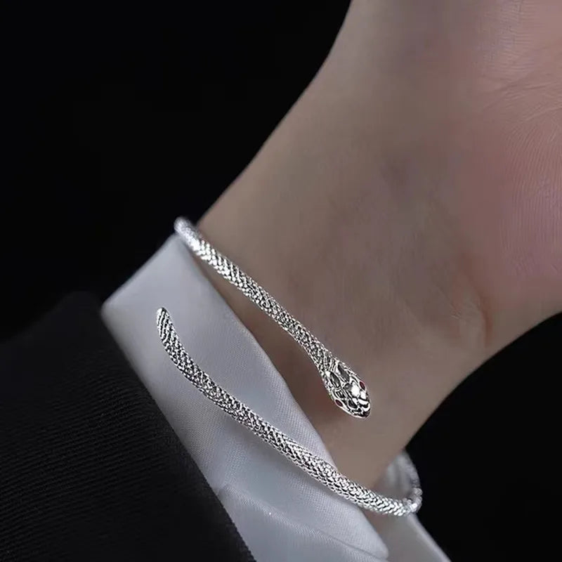 Silver Colour Snake Bracelet For Women