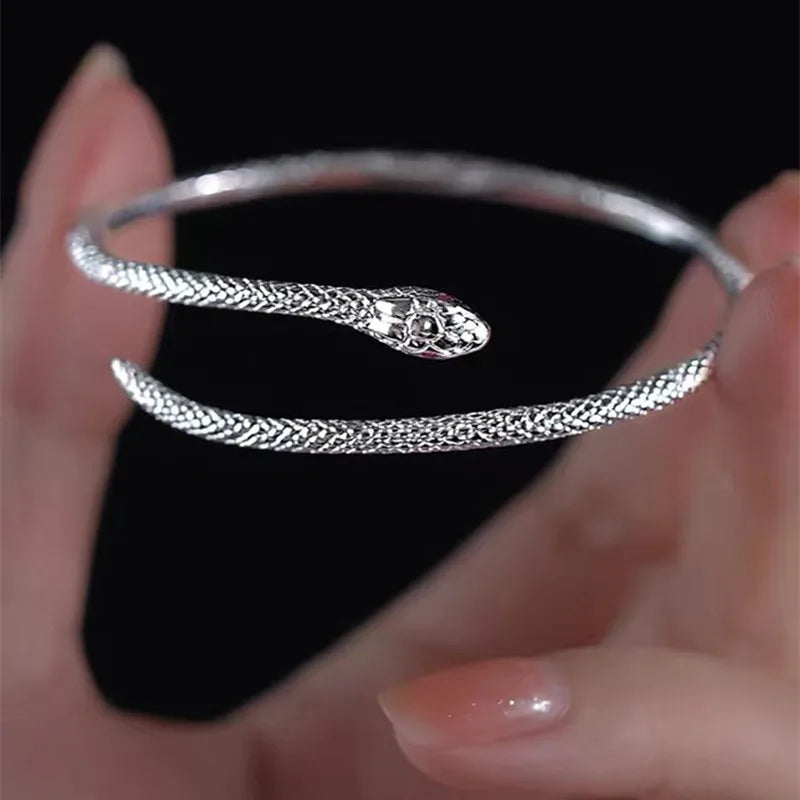 Silver Colour Snake Bracelet For Women